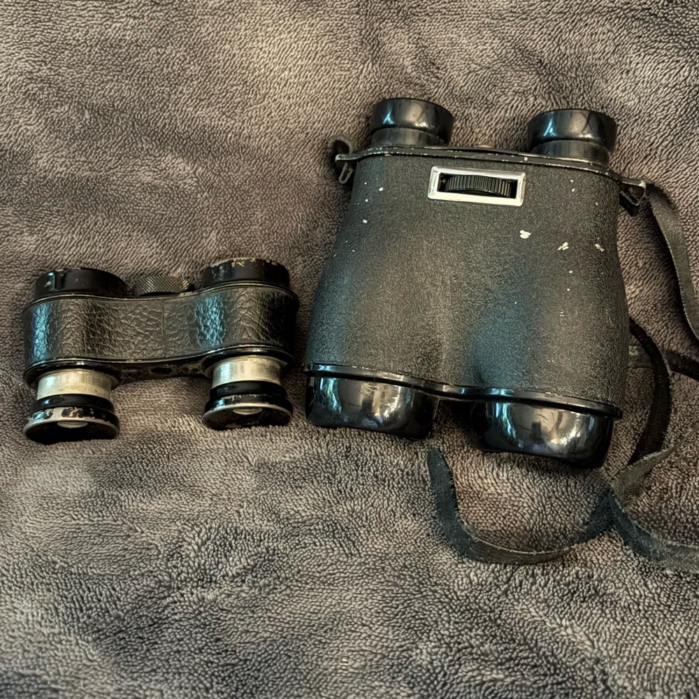 Set of two antique binoculars